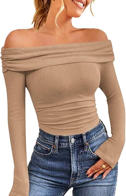 Women’s Off-Shoulder Long Sleeve Blouse for Going Out