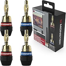 Self-Crimping Banana Plugs for Speaker Wire, 2 Pairs
