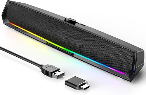 Desktop Computer Speakers with Colorful Light and Bluetooth