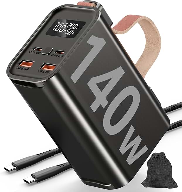 Portable 140W 50,000mAh Power Bank with 4 USB-C Ports