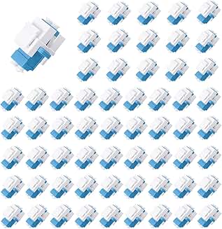 60 pcs LC Duplex Fiber Optic Keystone Jack Coupler White