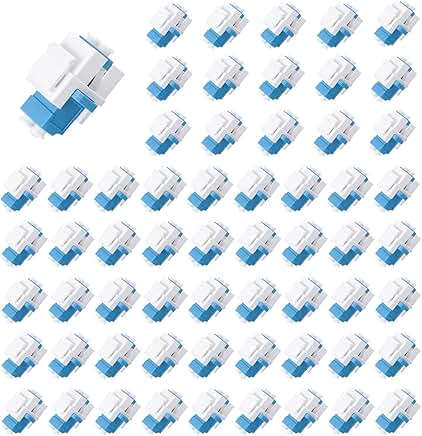 60 pcs LC Duplex Fiber Optic Keystone Jack Coupler White