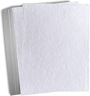 Set of 50 Handmade Cotton Paper Invitations, 3x5 inches