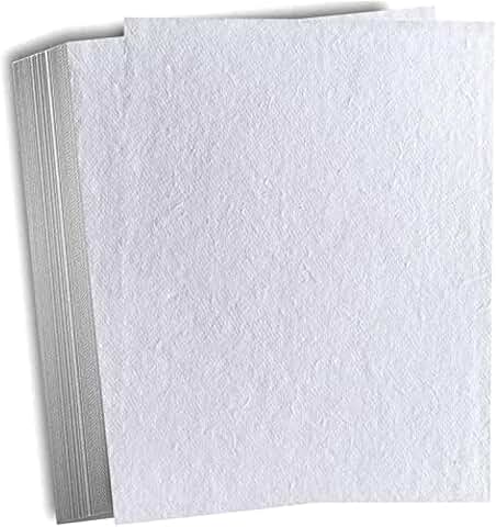 Set of 50 Handmade Cotton Paper Invitations, 3x5 inches