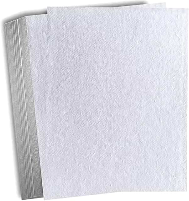 Set of 50 Handmade Cotton Paper Invitations, 3x5 inches