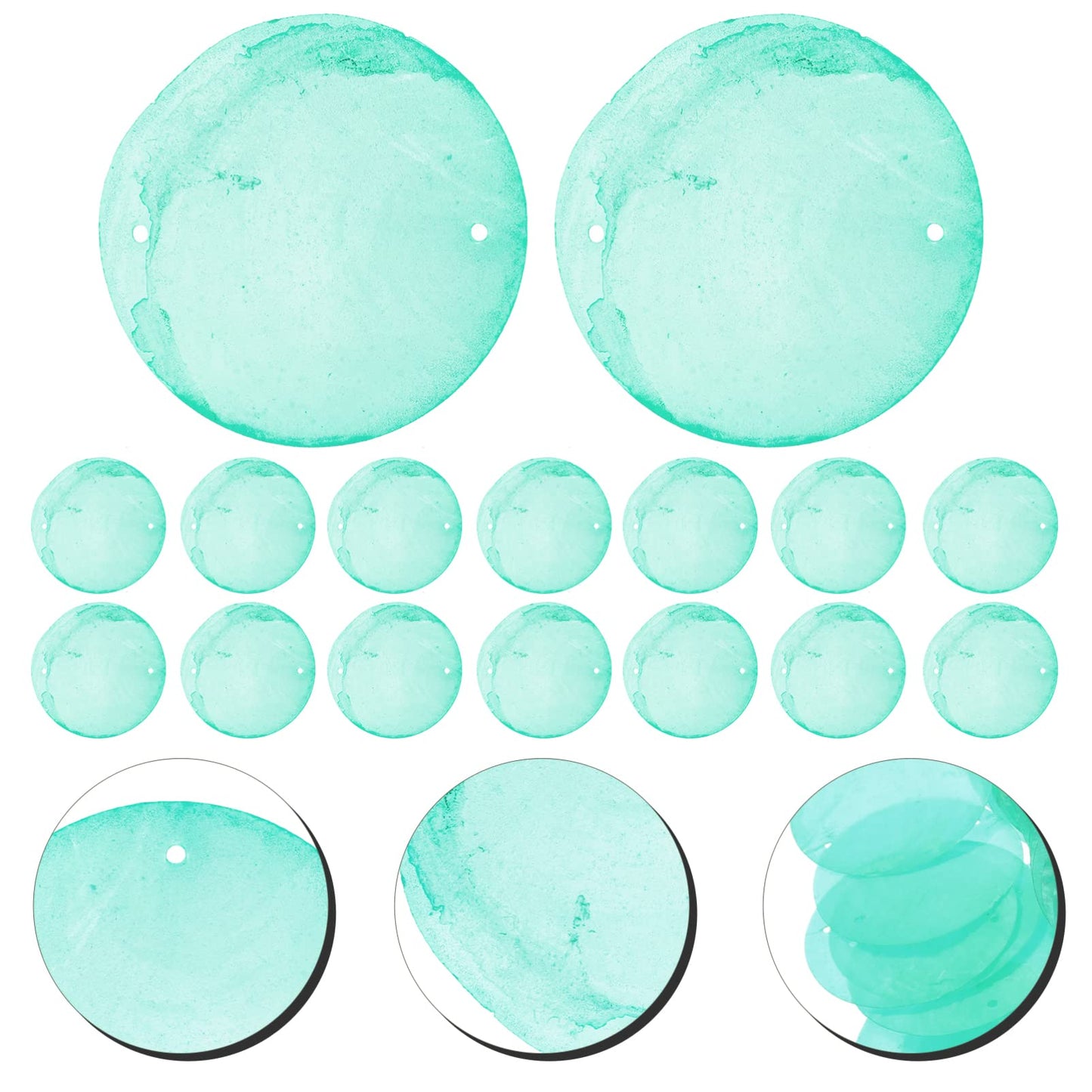 100pcs Blue Round Capiz Shell Windchimes