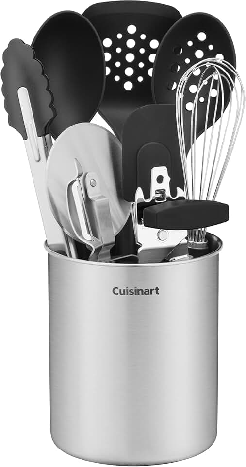 10-Piece Kitchen Tool and Gadget Set with Stainless Steel Crock