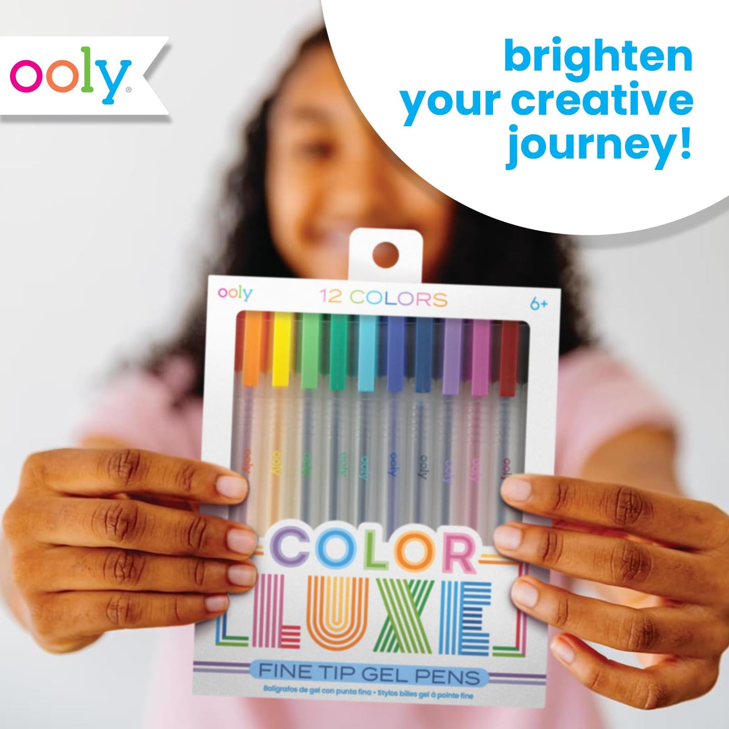 Set of 12 colorful gel pens for drawing and writing