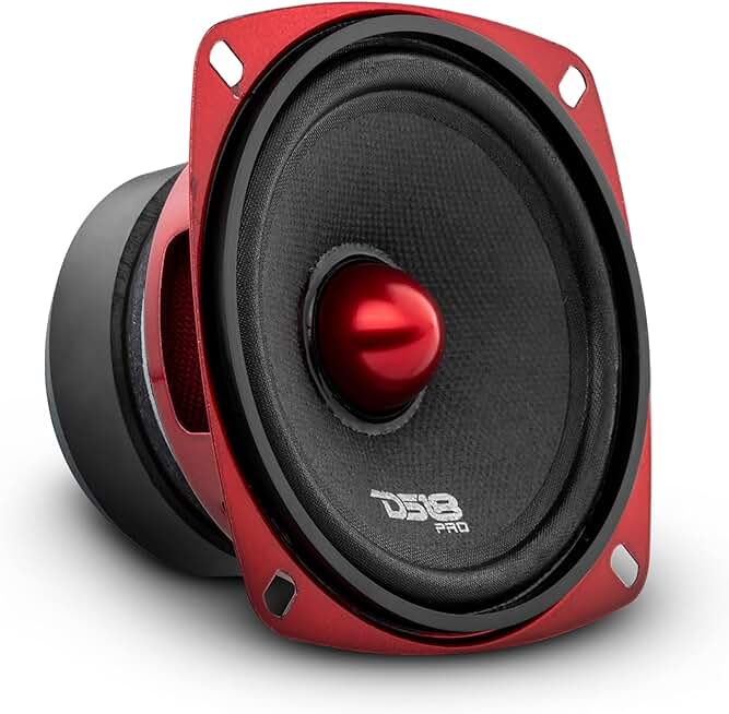 4-inch Red Aluminum Bullet Midrange Speaker