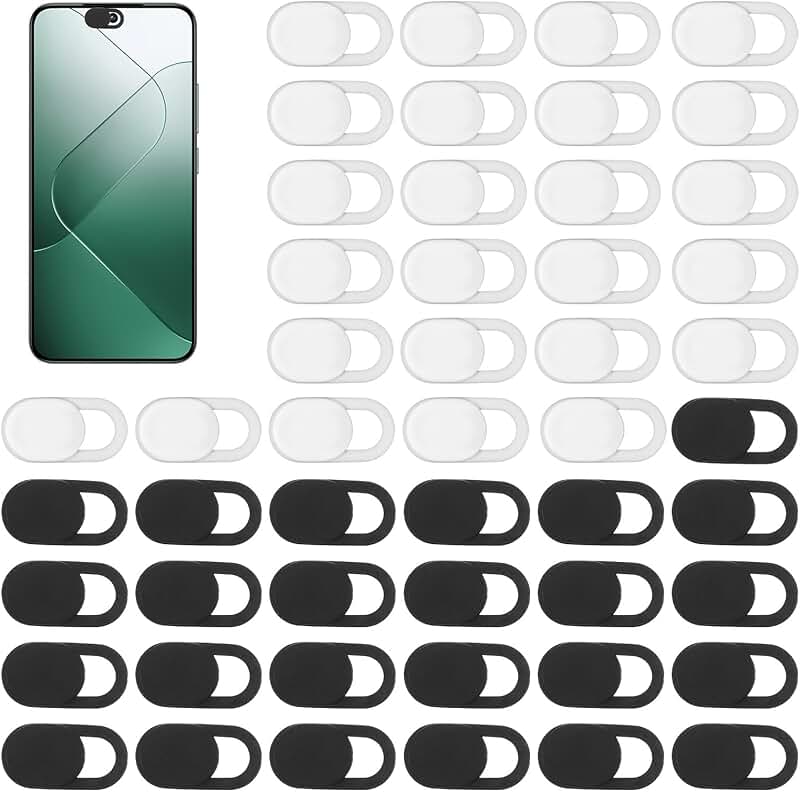 50 Pcs Black Webcam Covers for Privacy and Security