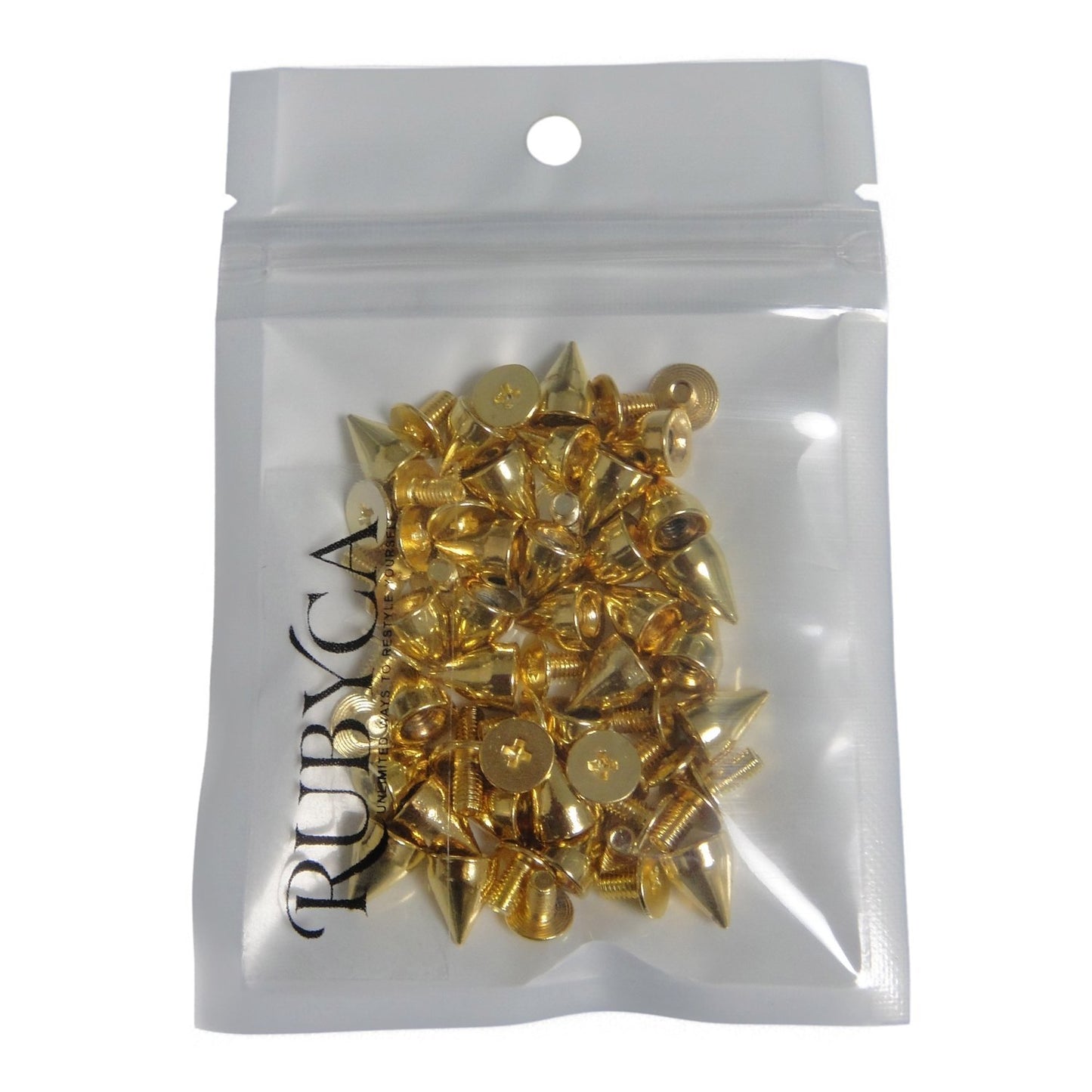 Gold Spike Studs - 100 Sets, 9MM Bullet Cone Screws