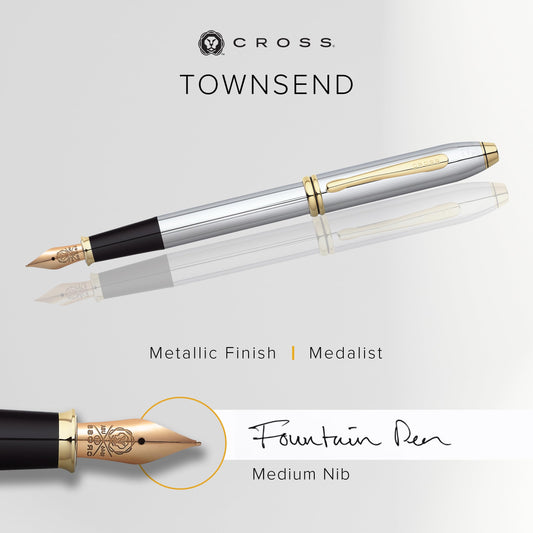 Refillable Fountain Pen in Gift Box with Black Ink