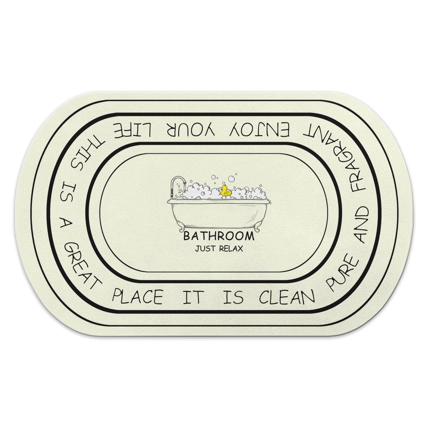 Just Relax Bath Rugs 17 x27.6" Oval Bathroom Mat Super Absorbent Quick Dry Rubber Backed Dirt Resistant Bathtub Duck Bath Mats for Bathroom Non- Doormats Bathroom Rug for Shower Sink Bathtub