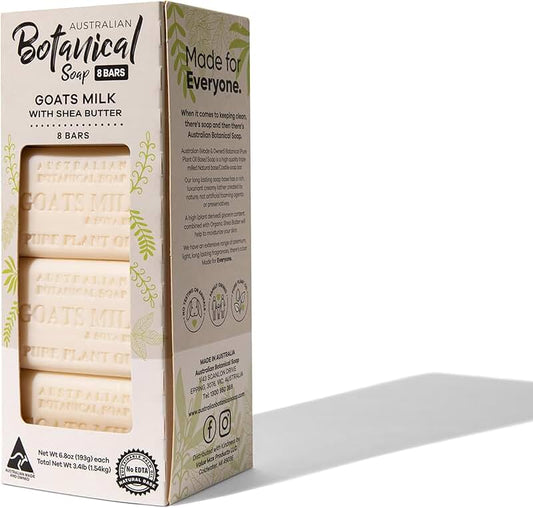 Triple Milled Goat Milk and Shea Butter Soap, 8 Bars