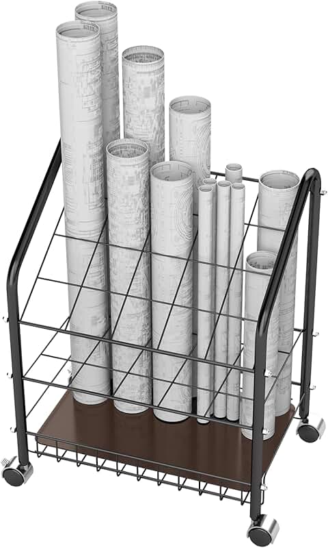 20-slot double-layer blueprint storage cart