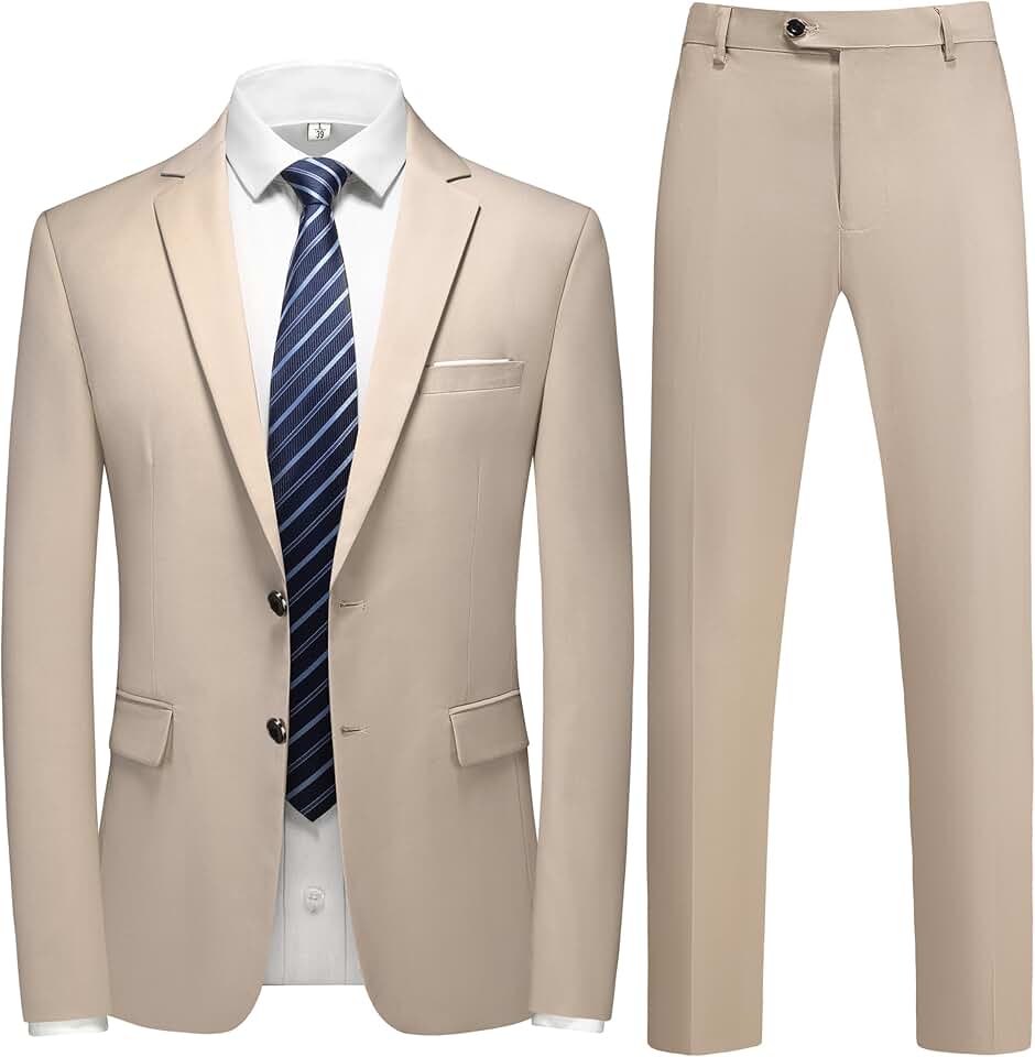 Men's Slim Fit 2-Piece Suit for Wedding and Prom