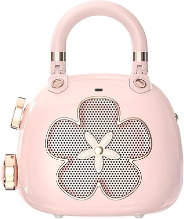 Mini Bluetooth Speaker with Bag Charm in Light Pink