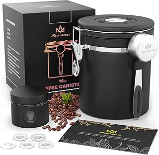 16oz Stainless Steel Coffee Canister with Date Tracker