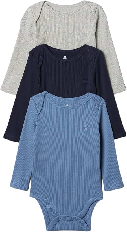Baby Boys' Ribbed Long Sleeve Bodysuits Pack