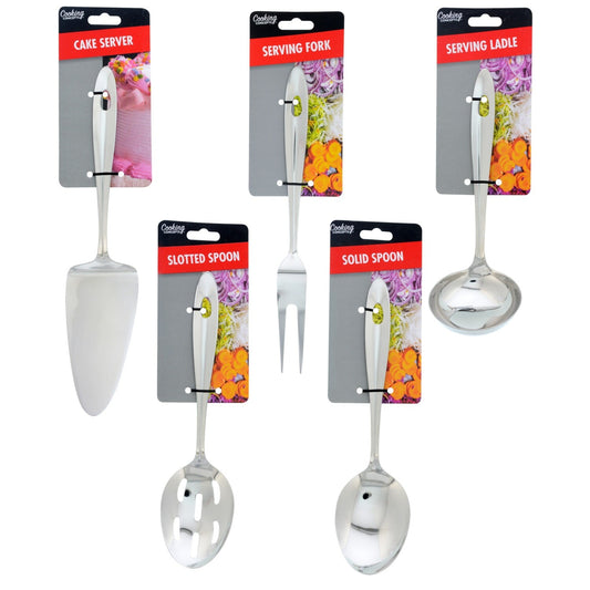 Cooking Concepts Assorted Stainless-Steel Serving Utensils, 9 in. (Pack of 48)