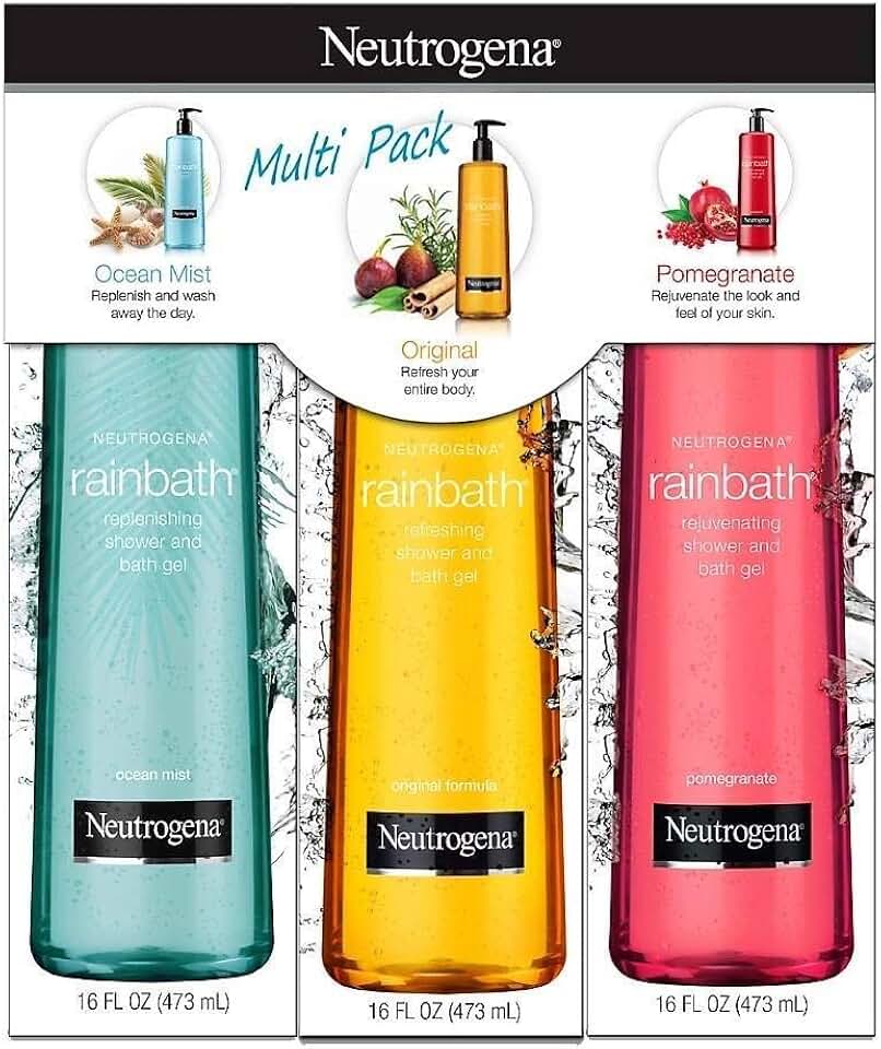 Set of 3 shower gels in original, pomegranate, and ocean mist scents