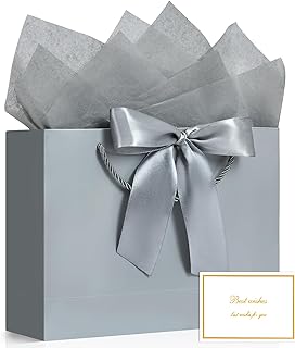 Large gift bag with ribbon and greeting card