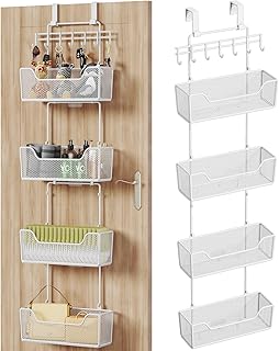 Over Door Organizer with 4 Baskets and Adjustable Hook