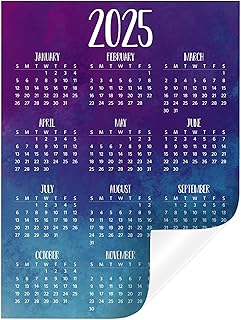 Watercolor 2025 Year-at-A-Glance Calendar Sticker
