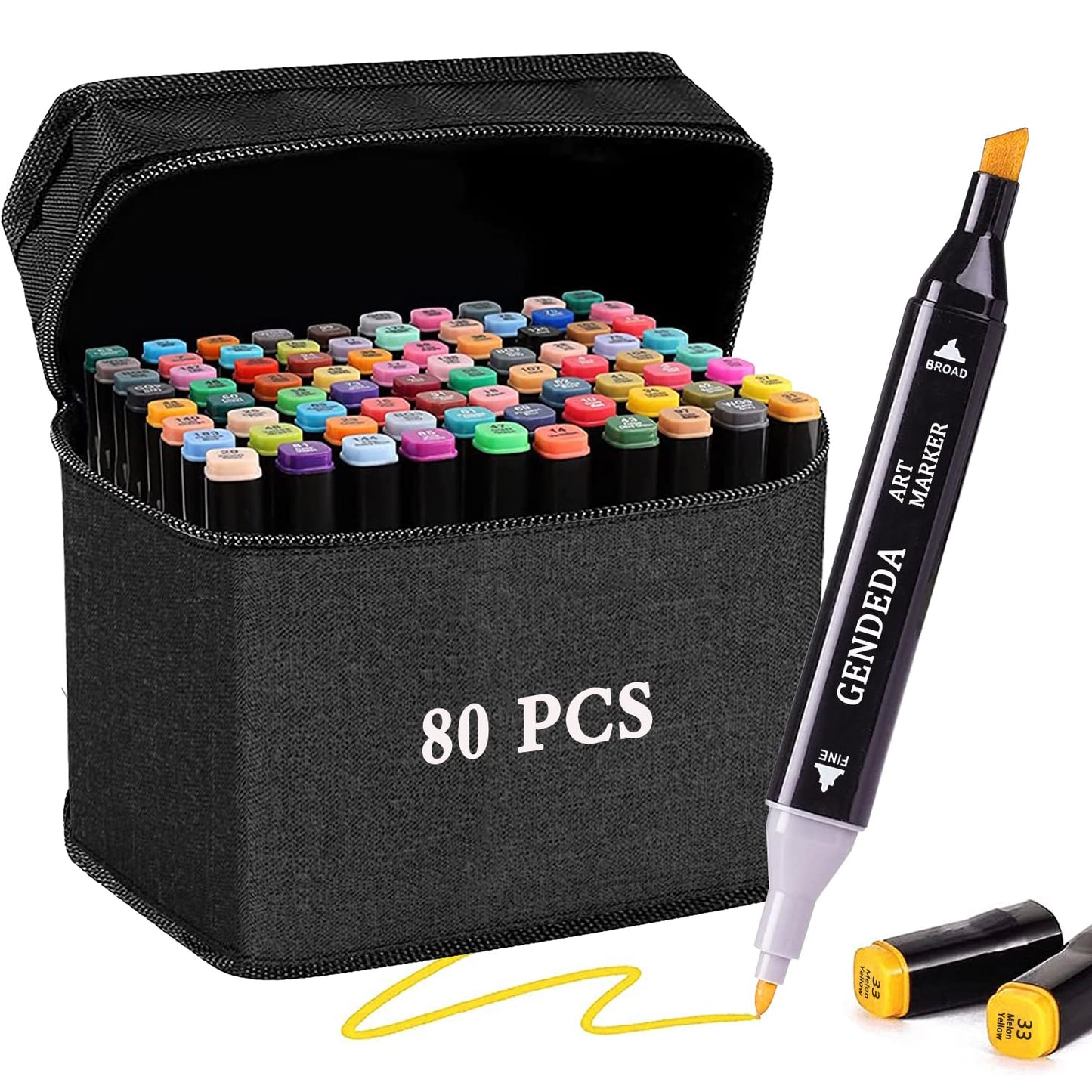 80 Colors Alcohol-Based Art Markers Set with Case