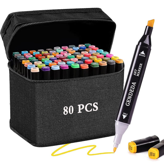 80 Colors Alcohol-Based Art Markers Set with Case