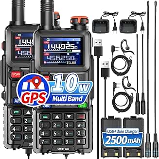 Long Range Handheld Radio with GPS and Weather, 2 Pack