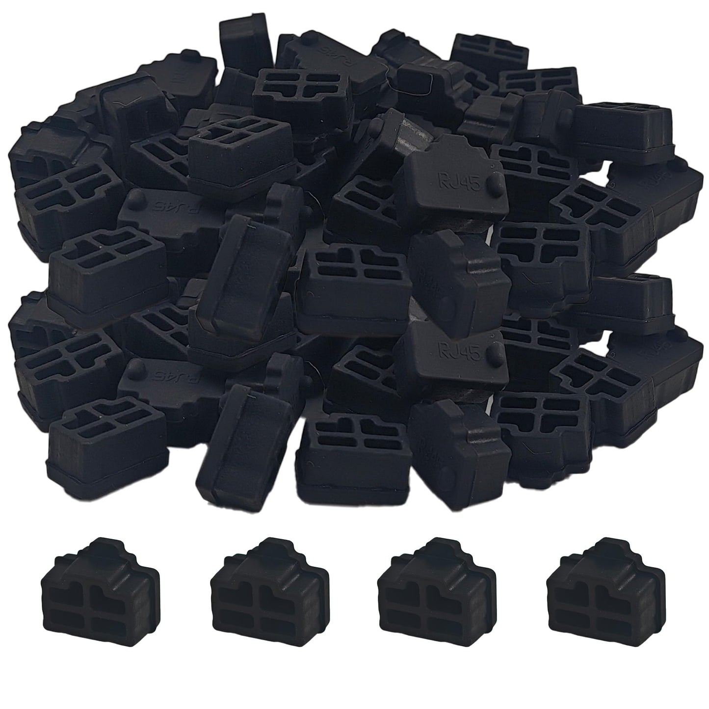 120 Black Silicone Ethernet Port Covers