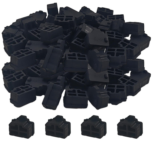 120 Black Silicone Ethernet Port Covers