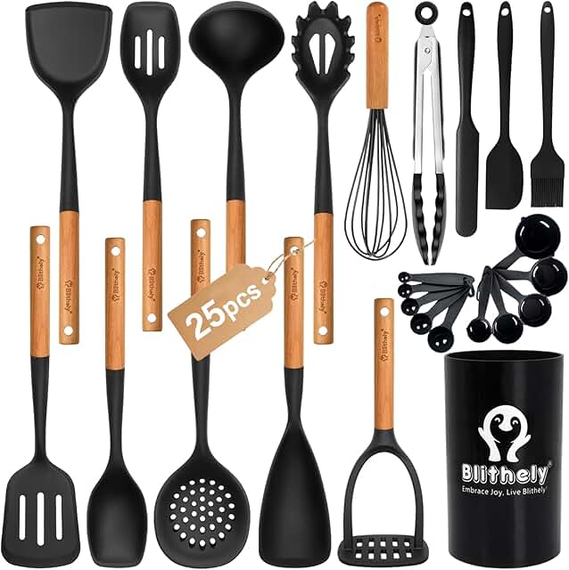 25-Piece Silicone Cooking Utensil Set with Stand