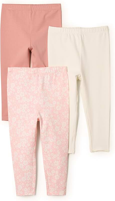 Unisex Toddler Leggings Pack of 3 in Floral, Ivory, Terracotta