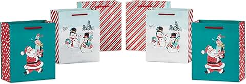Set of 6 Small Vintage Christmas Gift Bags
