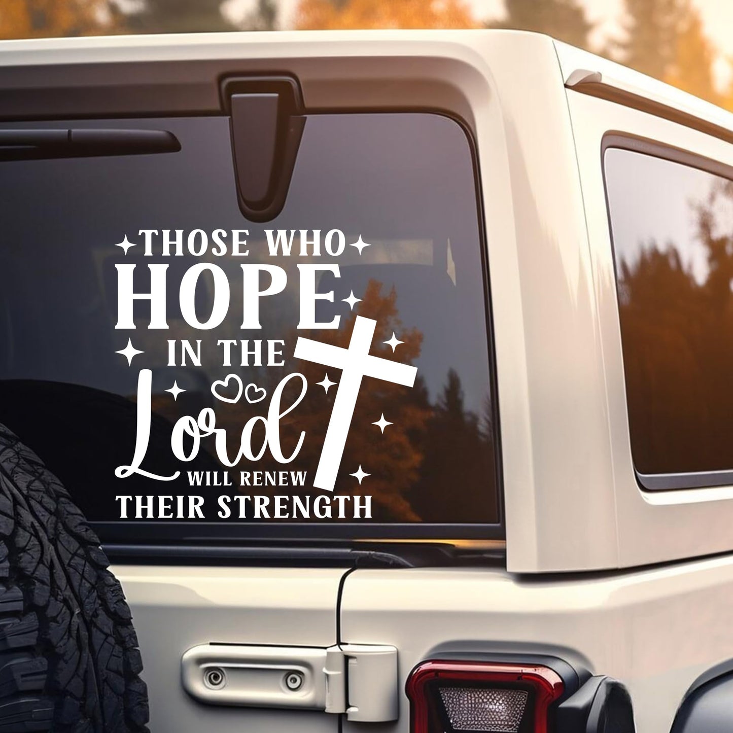 Hope in the Lord renews strength bumper decal