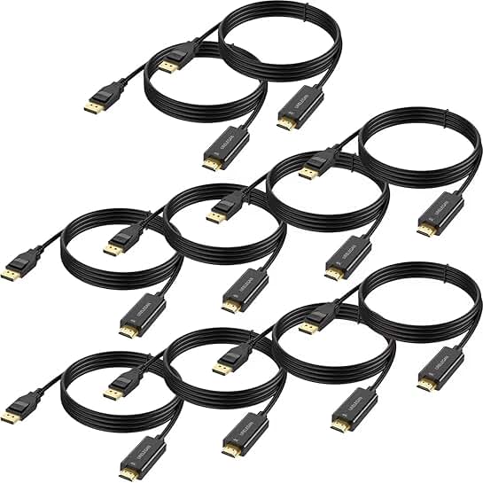 10-Pack 3 ft DisplayPort to HDMI 4K Cables