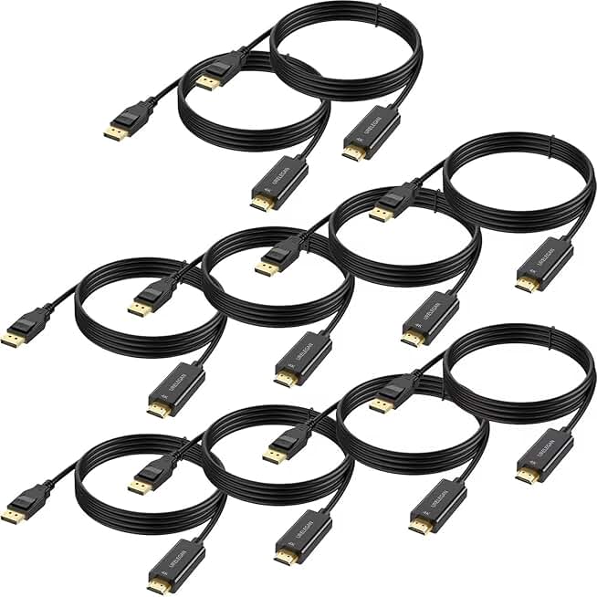 10-Pack 3 ft DisplayPort to HDMI 4K Cables