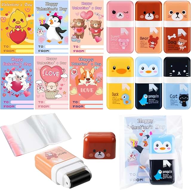 Valentine's Day Kids Gift Set with Cards and Erasers
