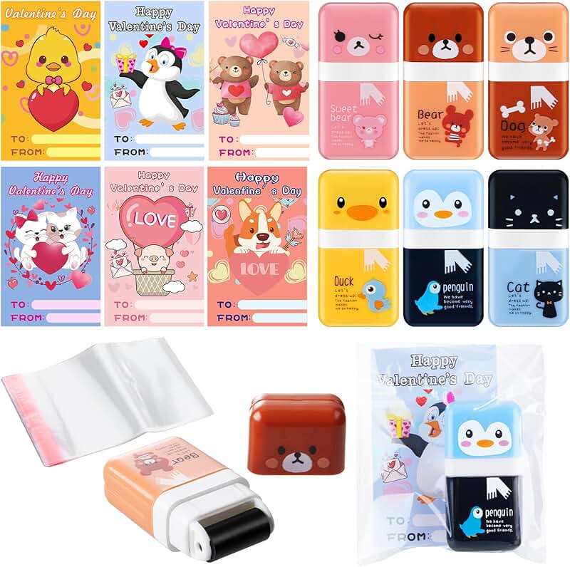 Valentine's Day Kids Gift Set with Cards and Erasers