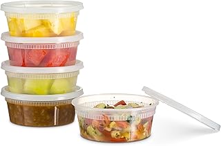 48 Pack 8 oz Plastic Food Storage Containers with Lids