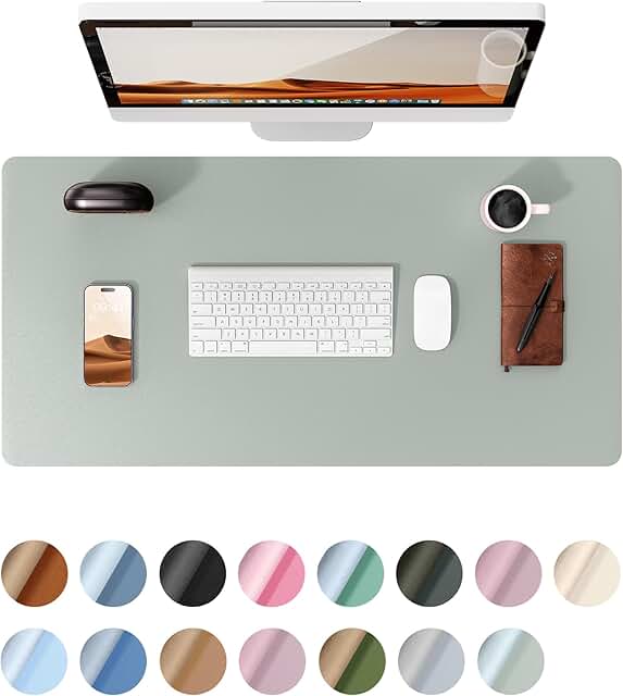 Leather Desk Protector and Mouse Mat, Waterproof, Non-Slip