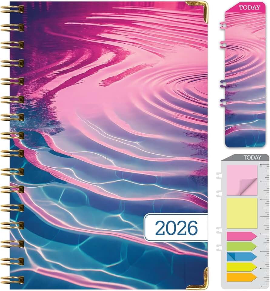 2026 Daily Weekly Monthly Planner with Bookmark and Notes