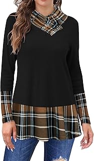 Women's Cowl Neck Long Sleeve Dressy Tunic Top