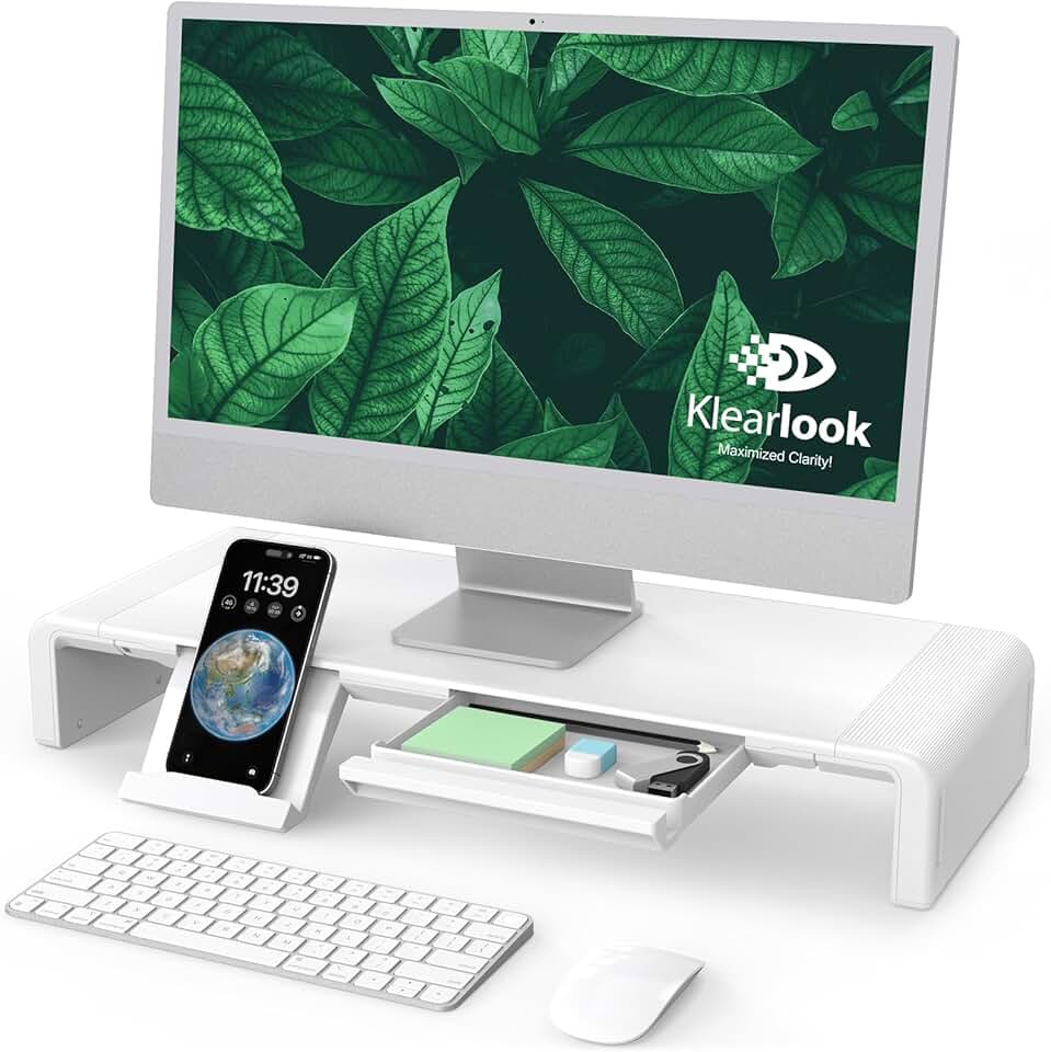 Foldable Height-Adjustable Monitor Stand with Storage