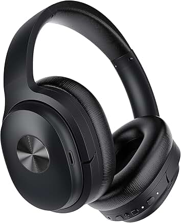Wireless Over-Ear Noise Cancelling Headphones with Deep Bass