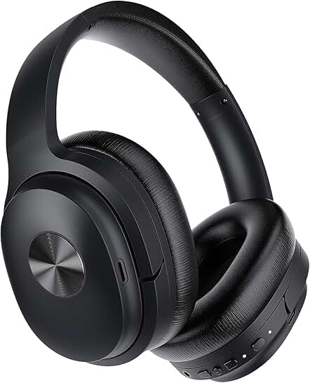Wireless Over-Ear Noise Cancelling Headphones with Deep Bass