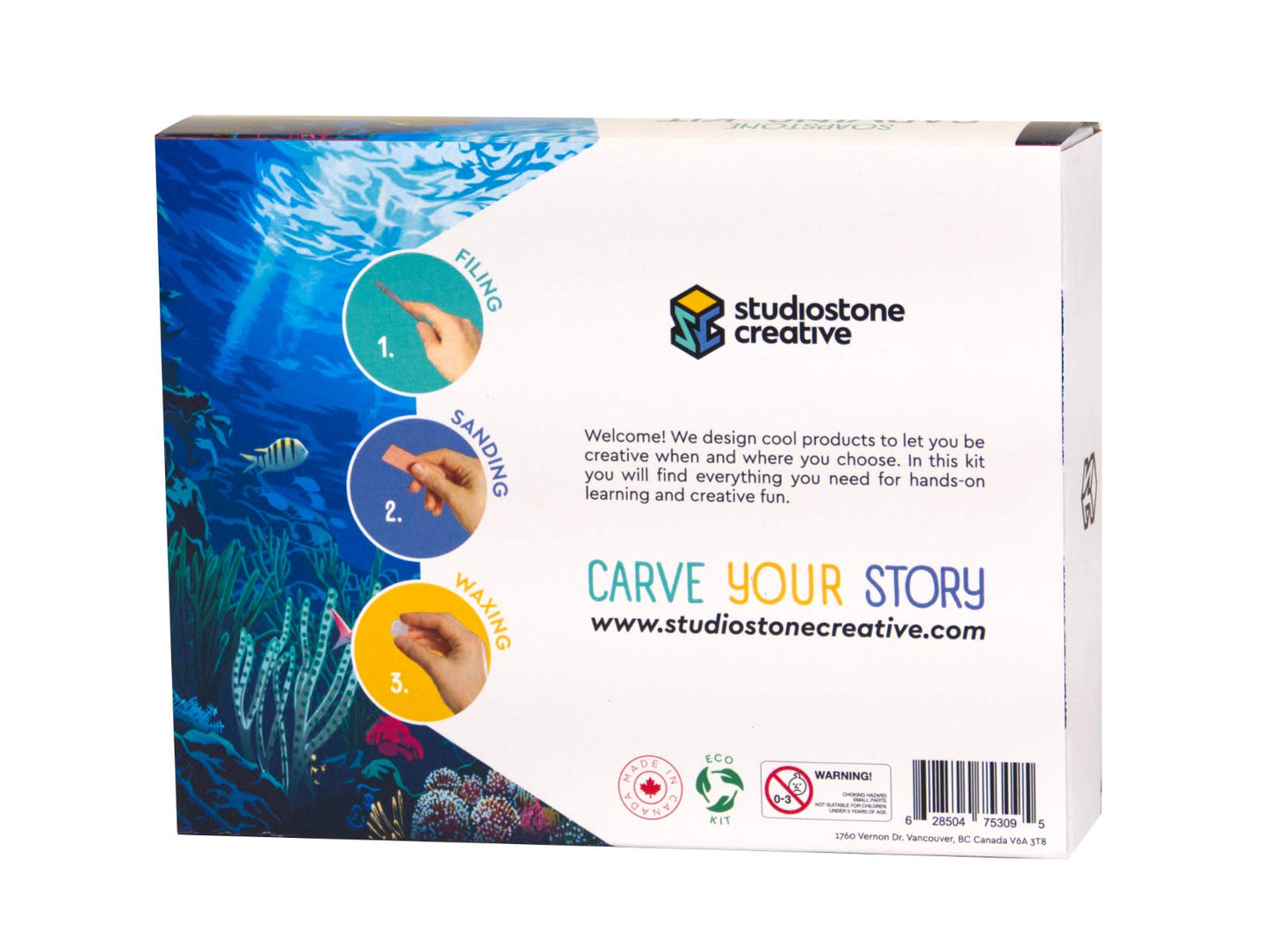 Artistic Carving Kit for Kids and Adults - Turtle Soapstone Sculpture