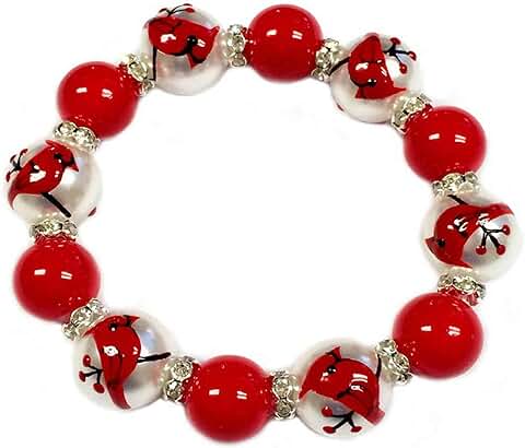 Red Cardinal Holiday Bracelet for Women